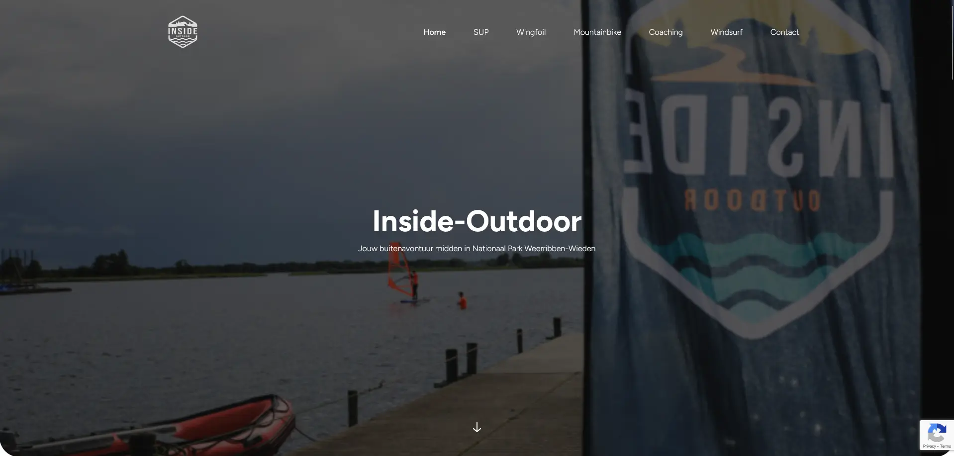 A screenshot of the Inside-Outdoor website homepage